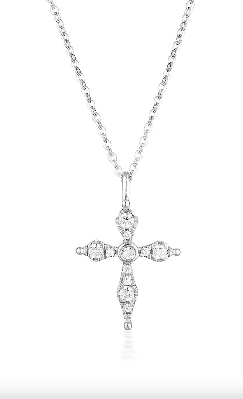 GEORGINI Bless Mini Cross Silver Earrings IP741W