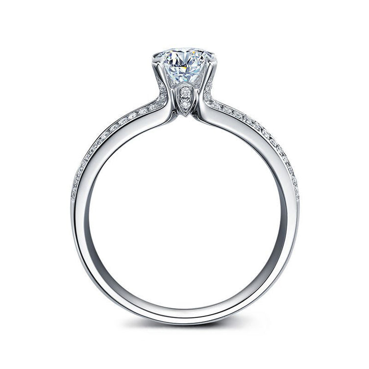 18CT White Gold Brilliant Cut Diamond Semi Mount for 1CT