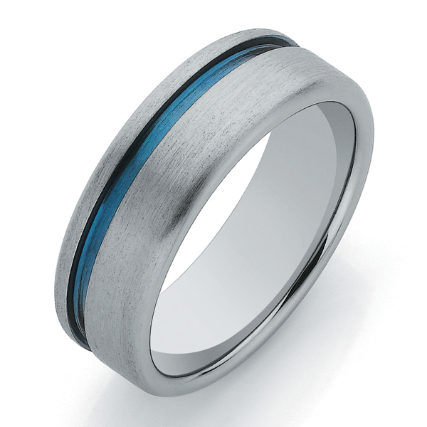 TITANIUM SANDED FINISH AND BLUE GROOVE BAND WD281CB-7