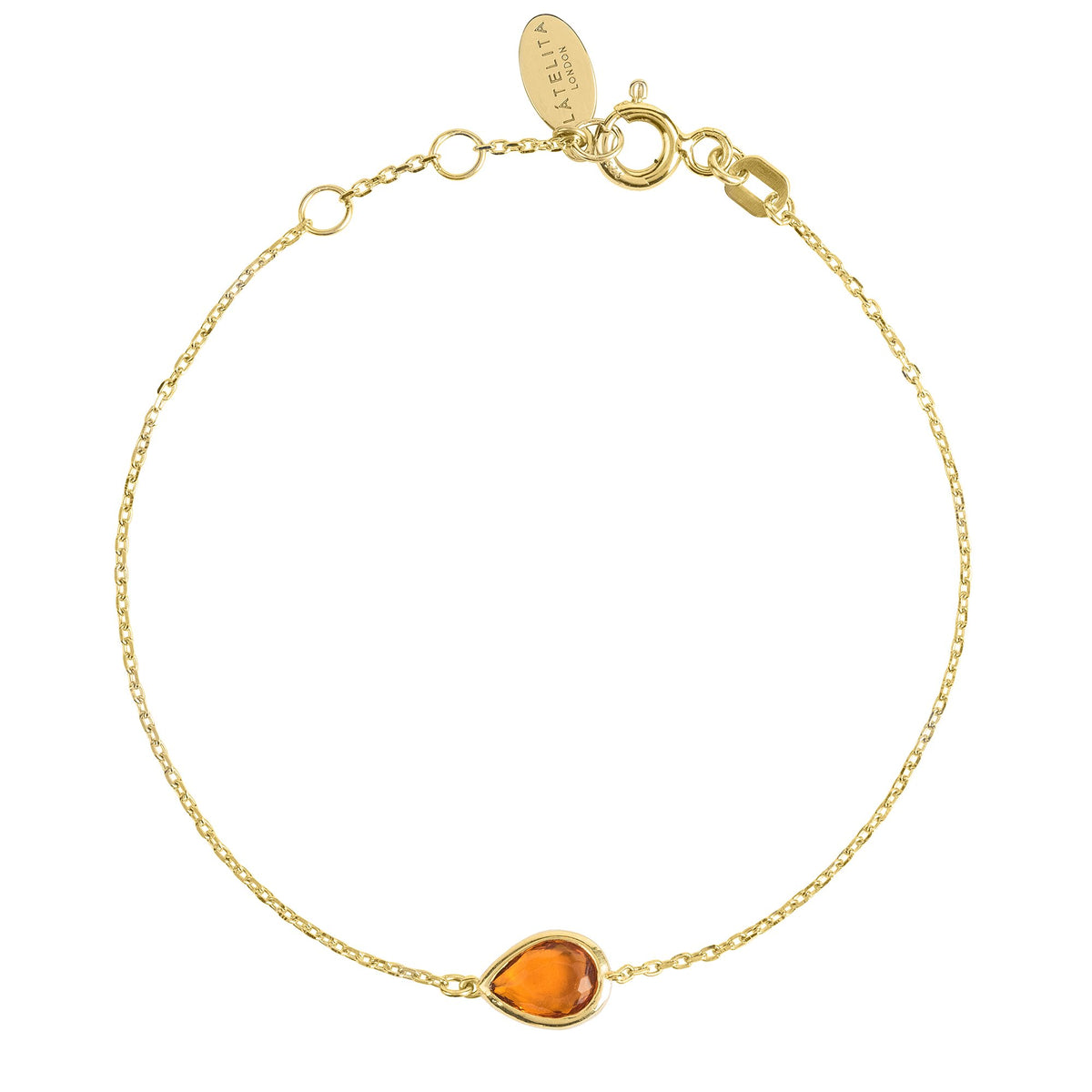 Pisa Mini Teardrop Bracelet Gold Citrine
