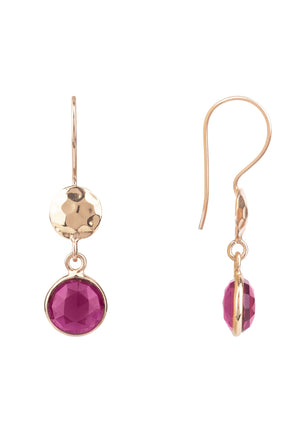 Circle & Hammer Earring Rosegold Pink Tourmaline