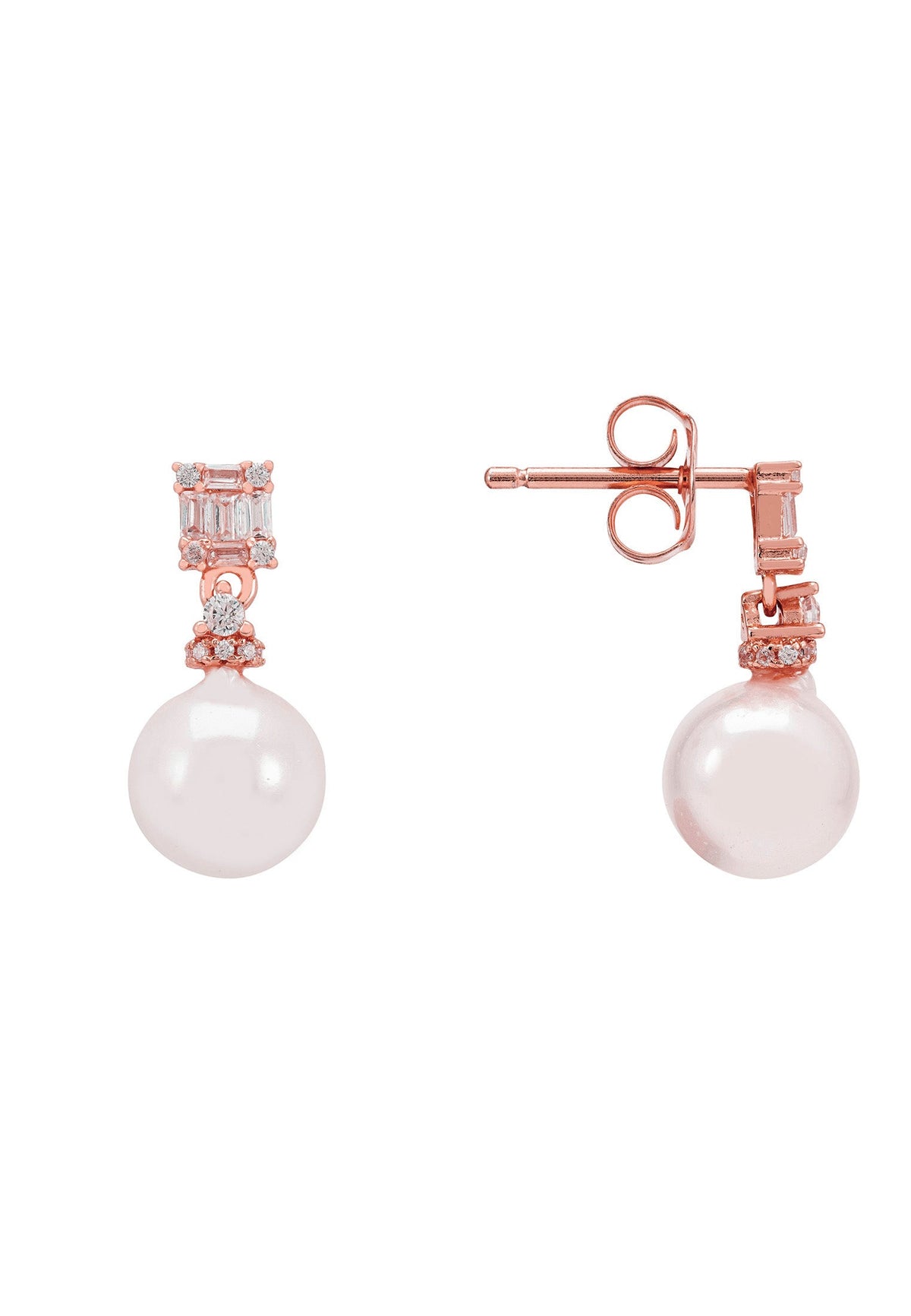 Delilah Pearl Earrings Rosegold
