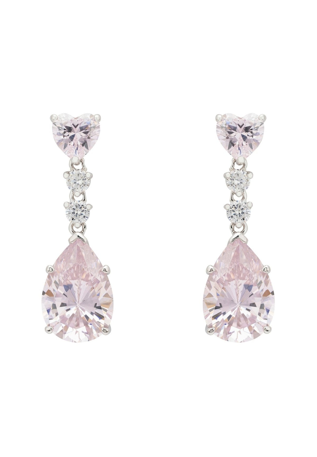 Augusta Morganite Teardrop Earrings Silver