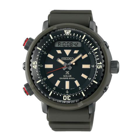 Seiko Prospex Solar Diver&#39;s Grey Silicone Strap Watch SNJ031P1