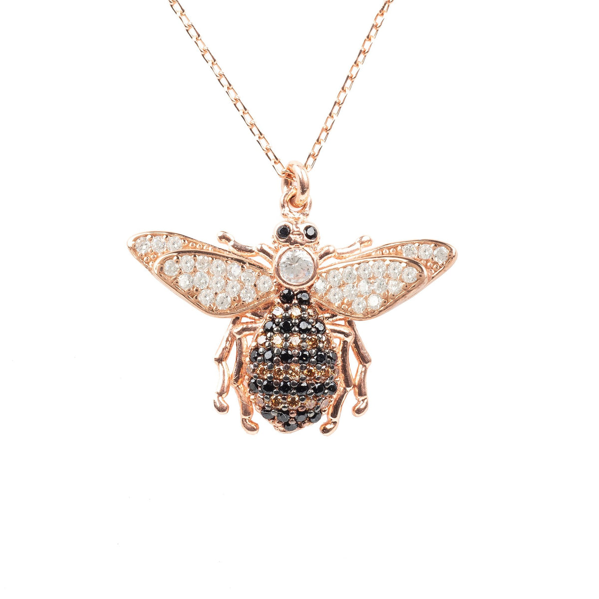 Honey Bee Pendant Necklace rosegold