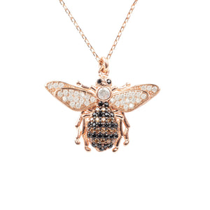 Honey Bee Pendant Necklace rosegold