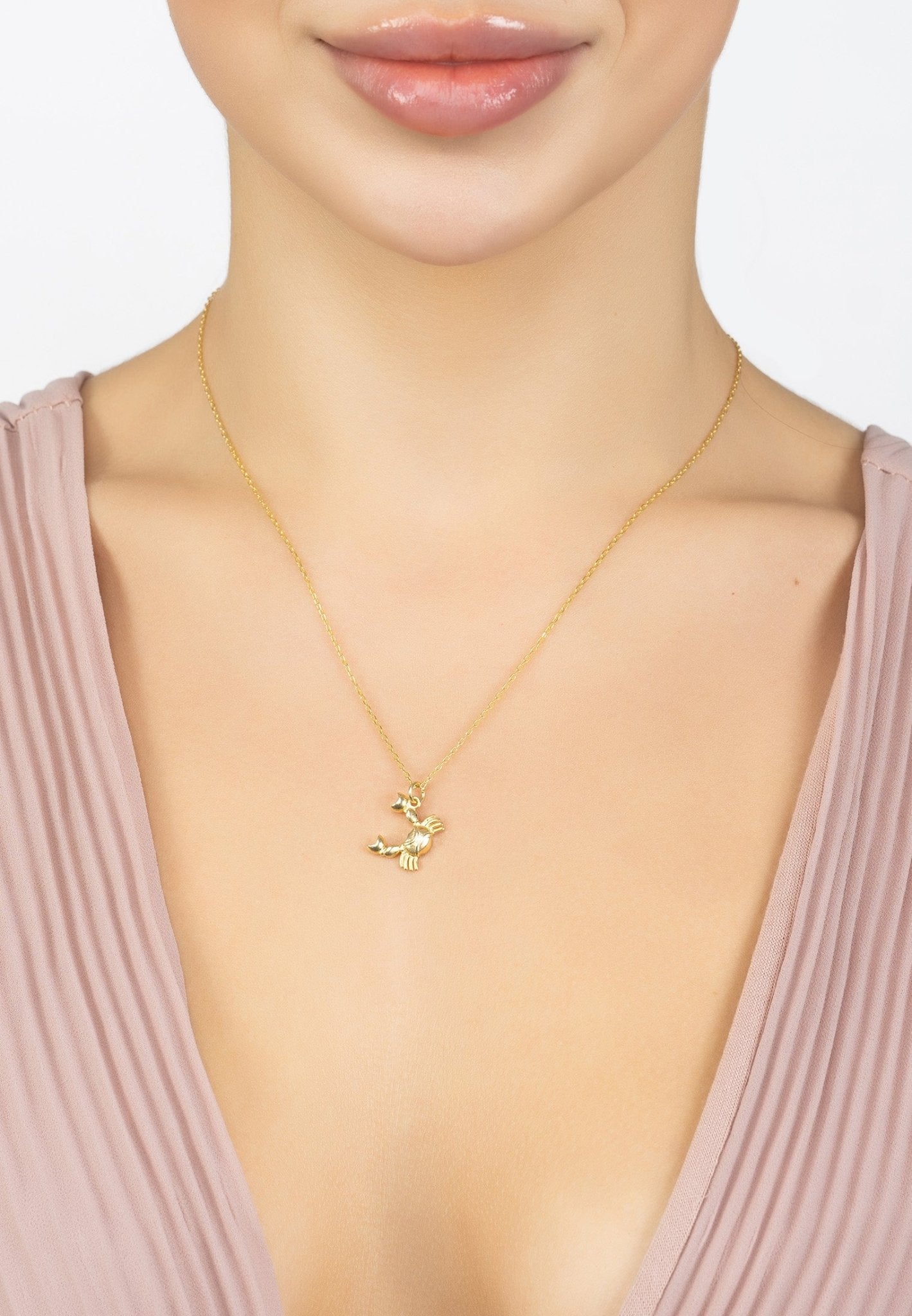 Zodiac Star Sign Necklace Gold Cancer