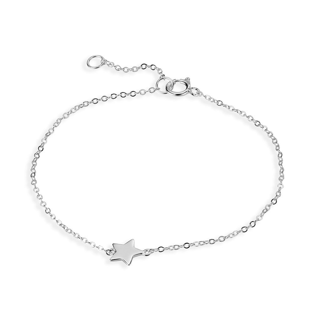 Sterling Silver Fine Star Bracelet BR342