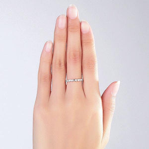 14K White Gold Bridal Wedding Band Ring 0.11 Ct Natural Diamonds MKR7059