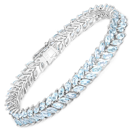 Sterling Silver Aquamarine 10.12ct Bracelet