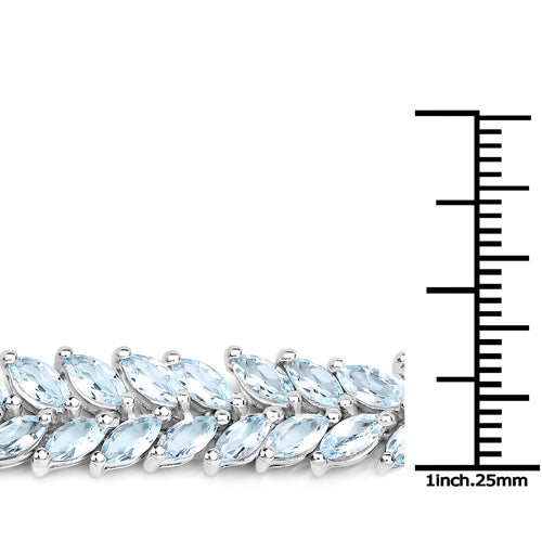 Sterling Silver Aquamarine 10.12ct Bracelet