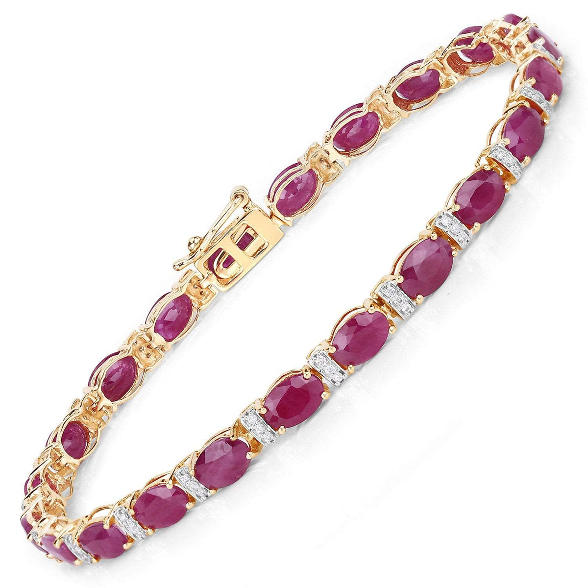14K Yellow and White Gold Ruby and Diamond Bracelet