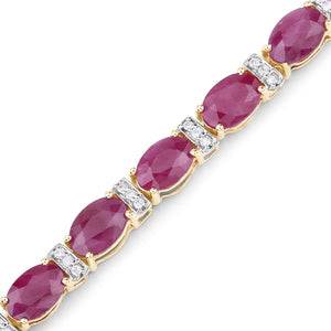 14K Yellow and White Gold Ruby and Diamond Bracelet