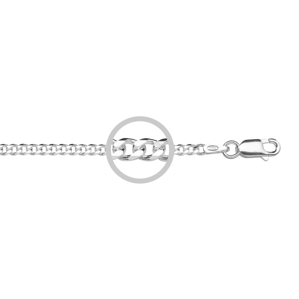 Sterling Silver Curb Link Chain 45-60cm