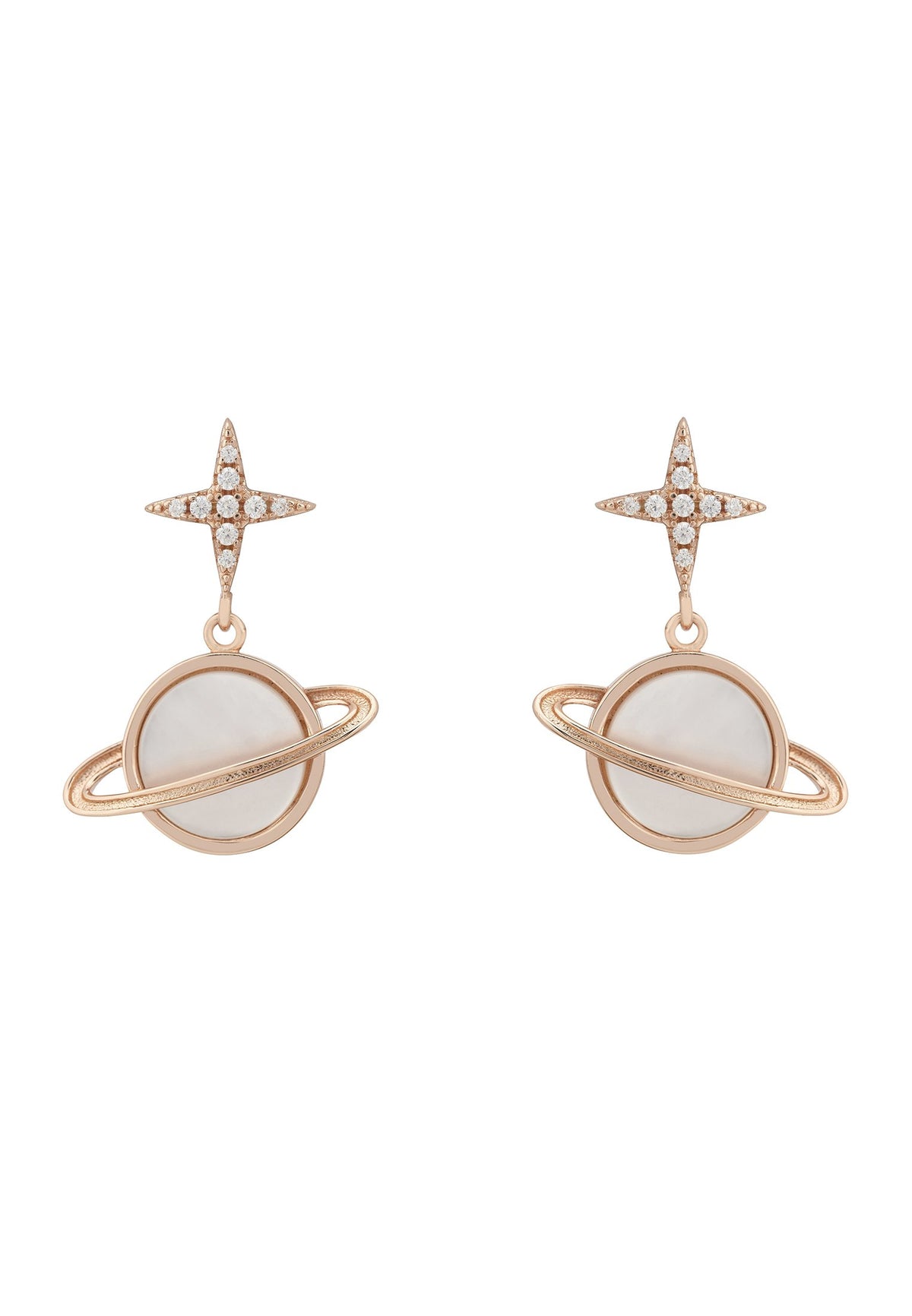 Galaxy Mother of Pearl Drop Earring Rosegold