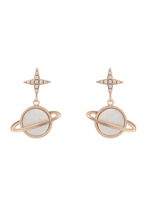 Galaxy Mother of Pearl Drop Earring Rosegold