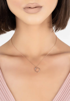 Dragonfly Halo Necklace Rosegold
