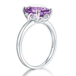 14K White Gold Wedding Promise Anniversary Engagement Ring Purple Amethyst MKR7092