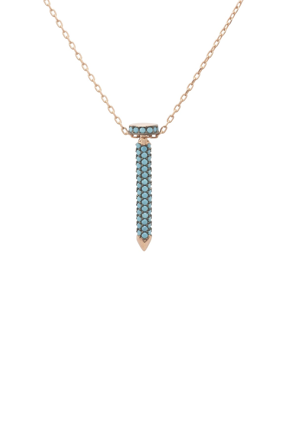 Nail Turquoise Necklace Rosegold