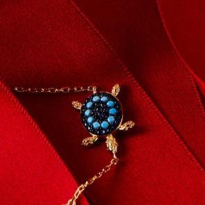Turtle Turquoise Blue Bracelet Gold