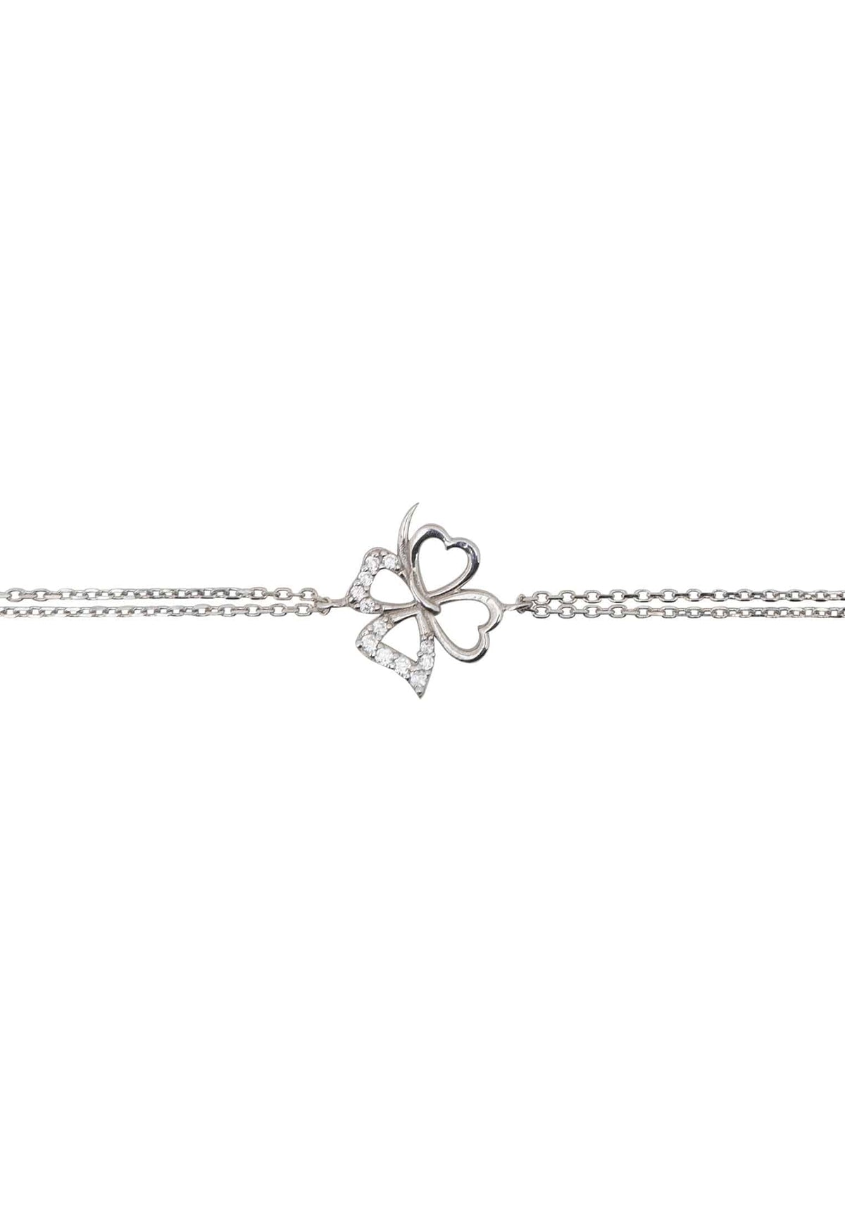 Lucky Shamrock Clover Bracelet Silver