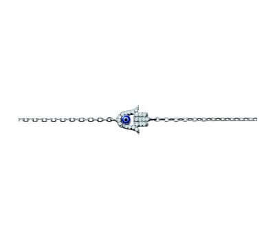 Sterling Silver CZ hand and eye bracelet BR291