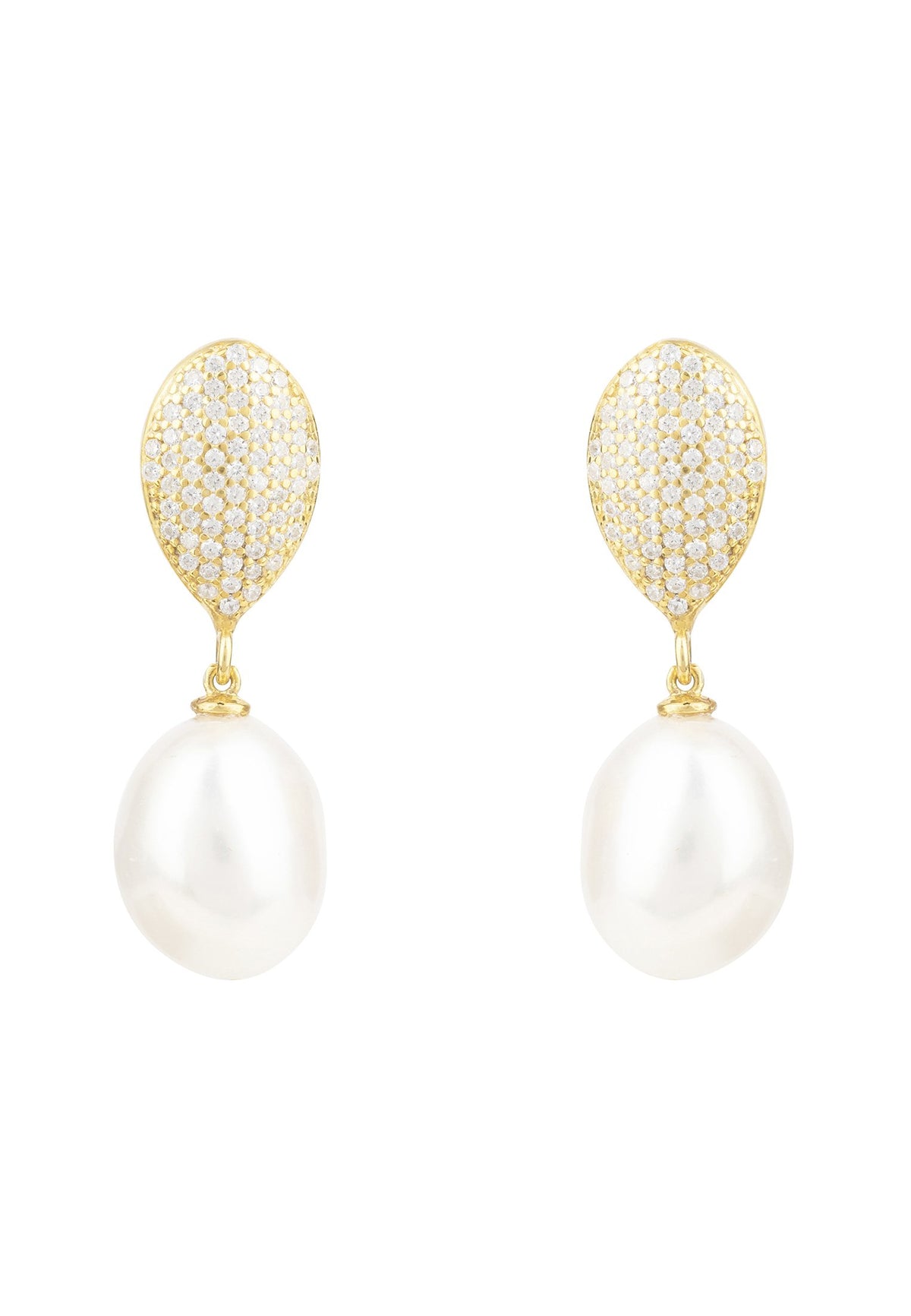 Baroque Pearl Classic Drop Earrings Gold
