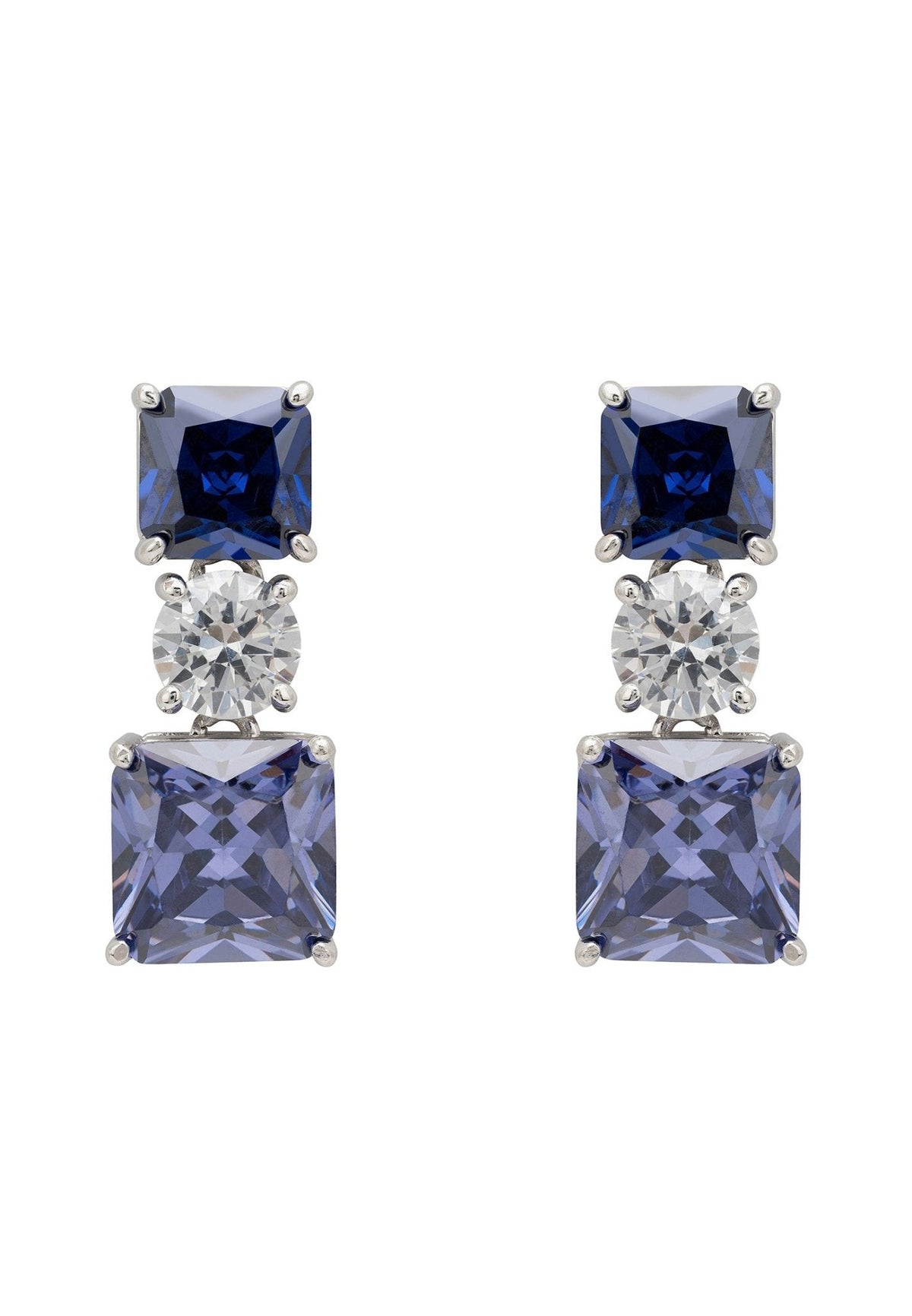 Penelope Drop Earrings Tanzanite Silver