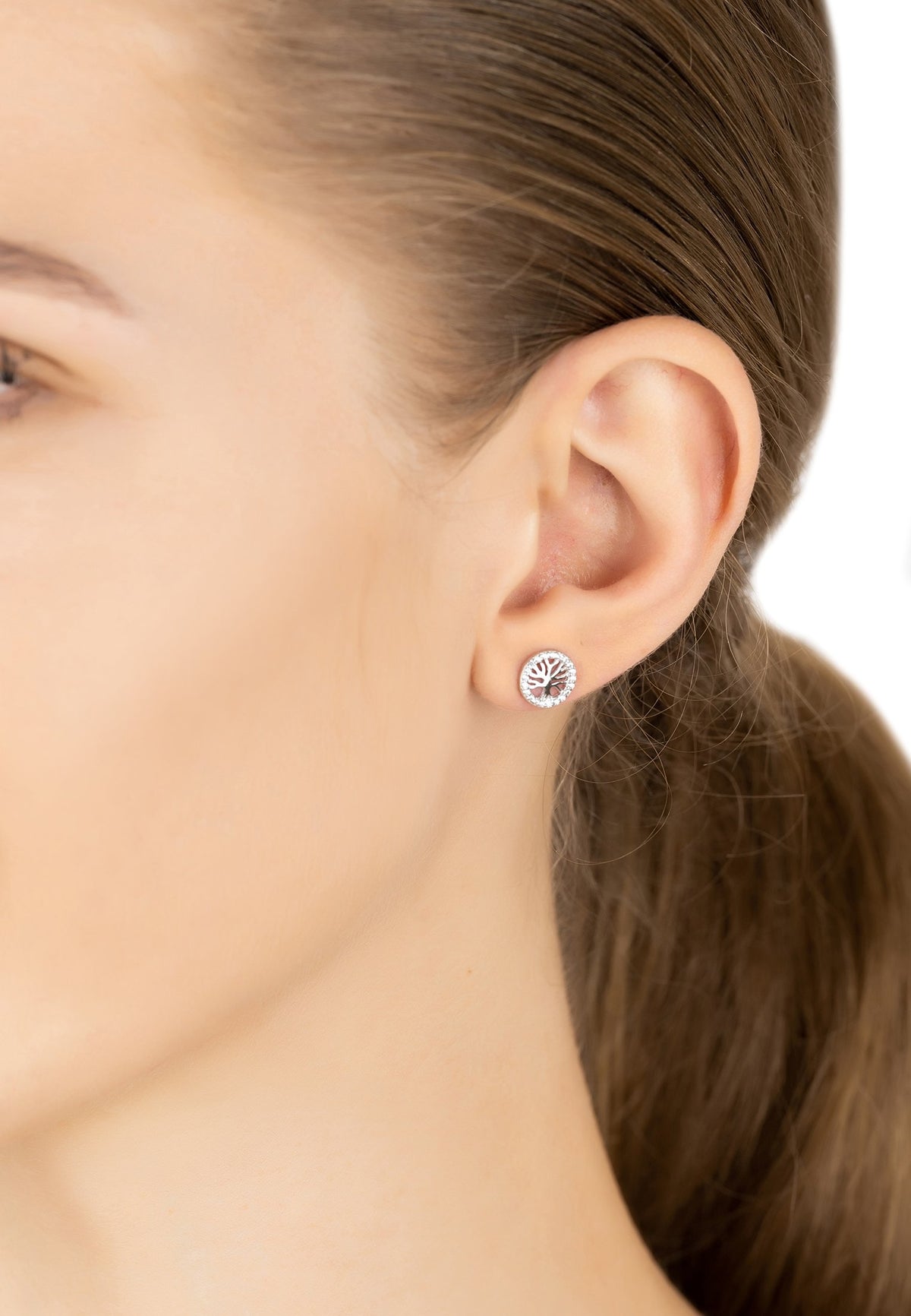 Tree of Life Stud Earring Silver