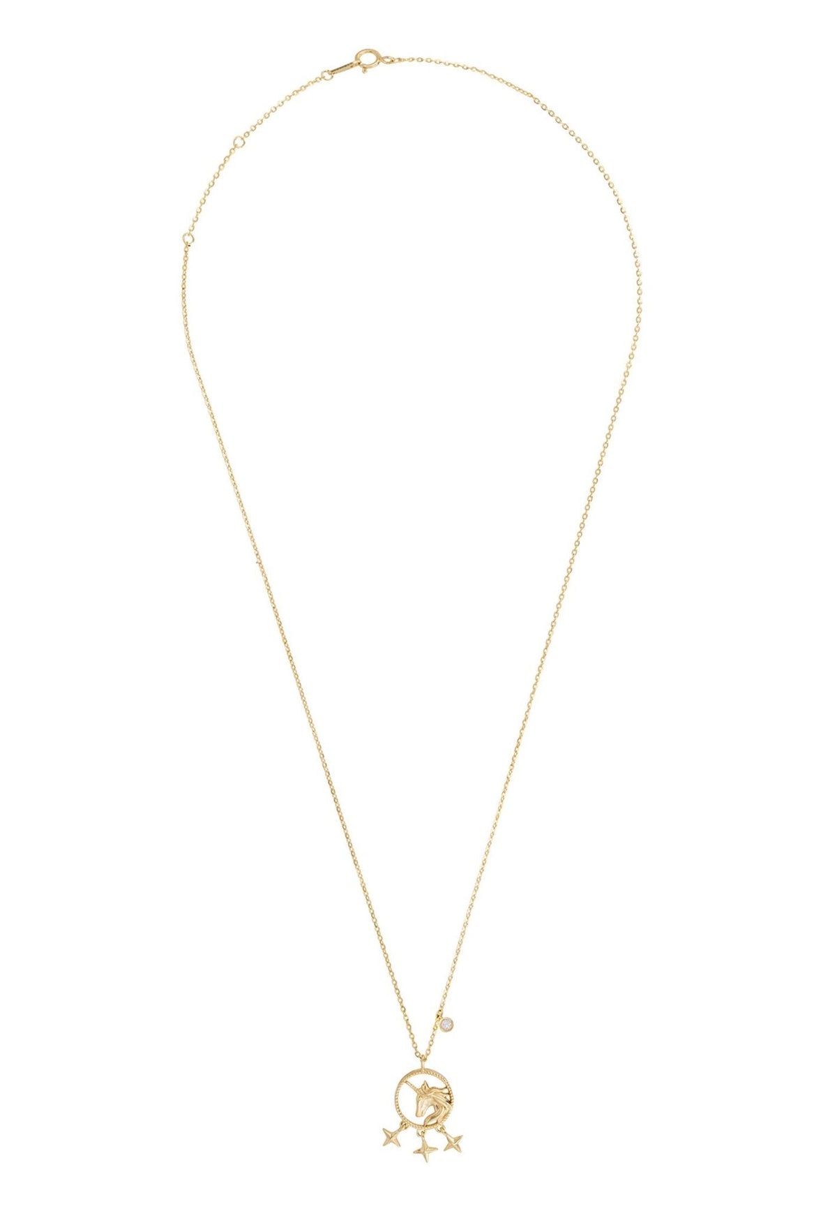 Unicorn Mother of Pearl Star Necklace Gold