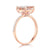 14K Rose Gold Emerald Cut 2.8 Ct Peach Morganite Ring 0.16 Ct Natural Diamonds MKR7195