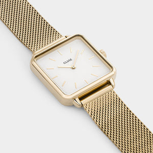 Cluse La Tetragone Gold Mesh/White Watch CW0101207002