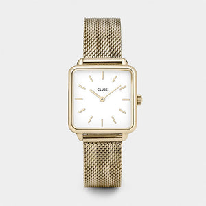 Cluse La Tetragone Gold Mesh/White Watch CW0101207002