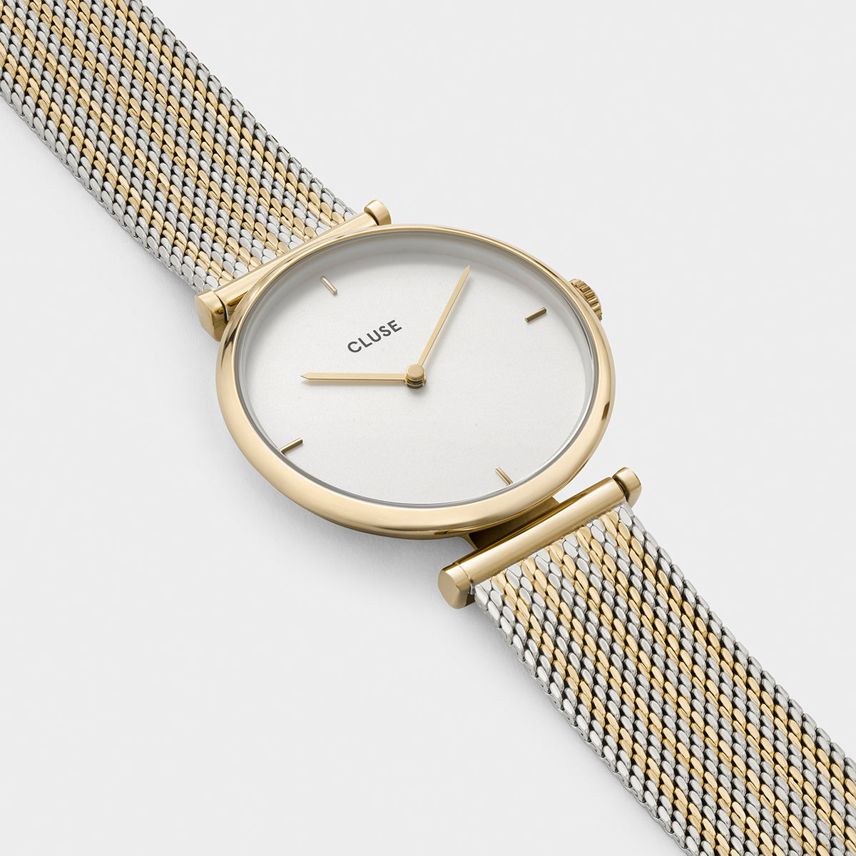 CLUSE Triomphe Gold Bicolor Mesh Watch CW0101208002