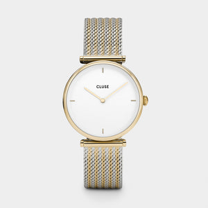 CLUSE Triomphe Gold Bicolor Mesh Watch CW0101208002