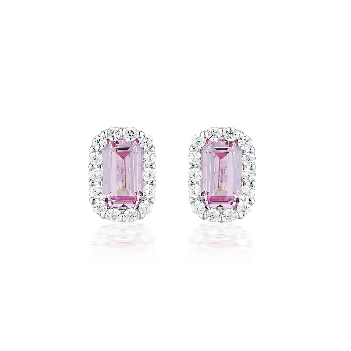 GEORGINI WHITE RUBY CZ RHODIUM 3MILS EARRING IE848P