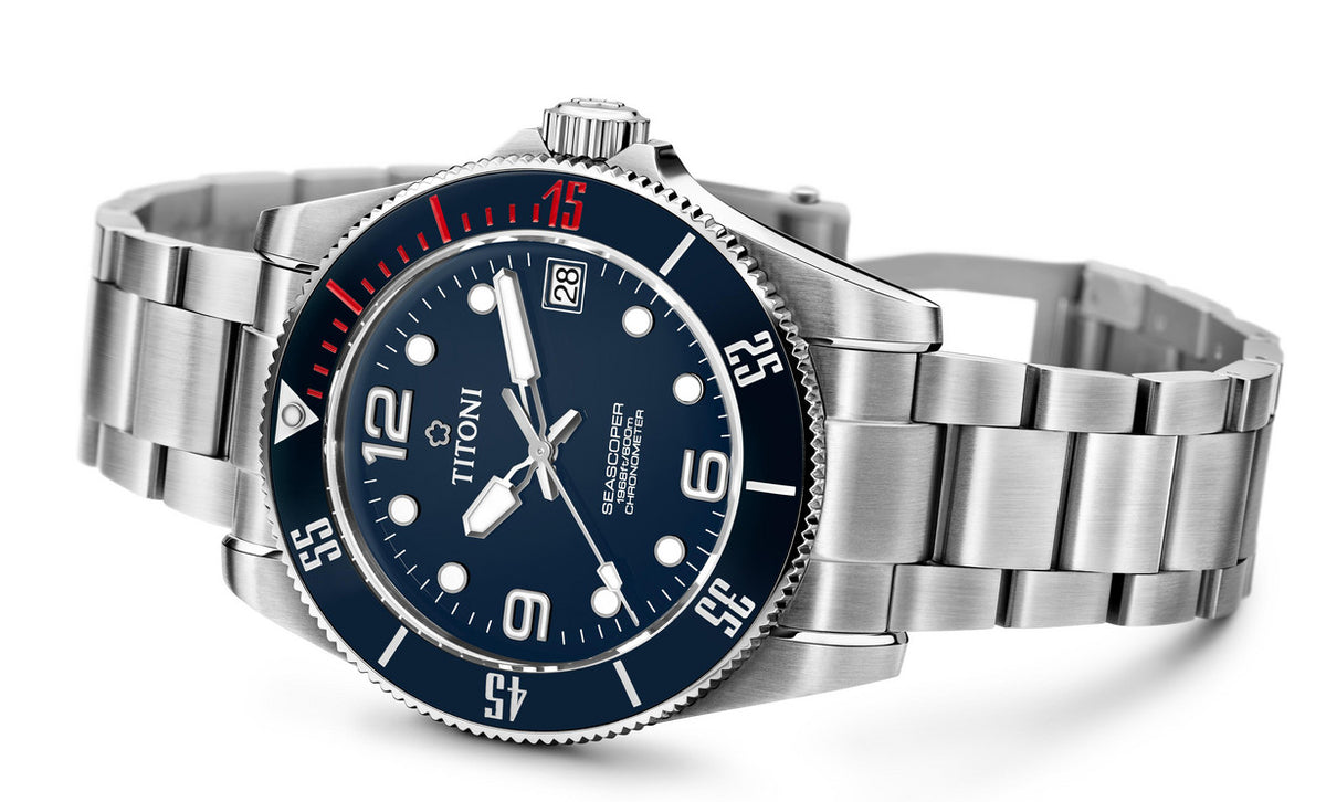 TITONI Seascoper COSC Automatic Diver&#39;s 83600 S-BE-255