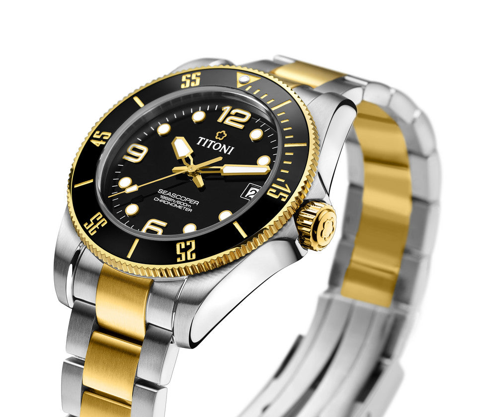 TITONI Seascoper COSC Automatic Diver&#39;s 83600 SY-BK-256
