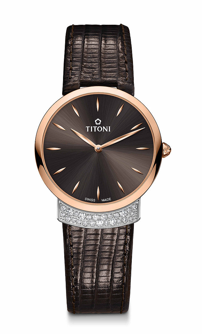 TITONI Mademoiselle Ladies Quartz RGP Watch TQ42912 SRG-ST592