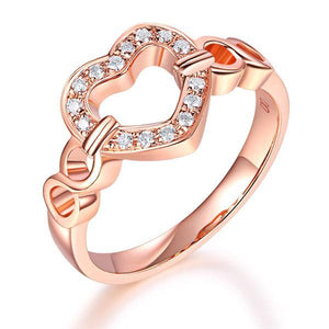 14K Rose Gold Heart Diamond Promise Ring 0.1 Ct MKR7102