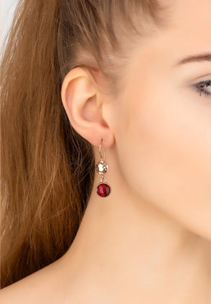 Circle & Hammer Earring Rosegold Pink Tourmaline