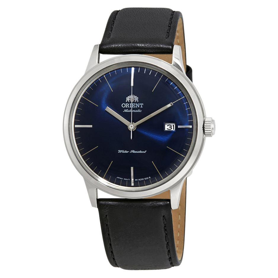 ORIENT Men&#39;s 2nd Generation Bambino Version 3 Automatic Black Leather Strap Watch FAC0000DD0