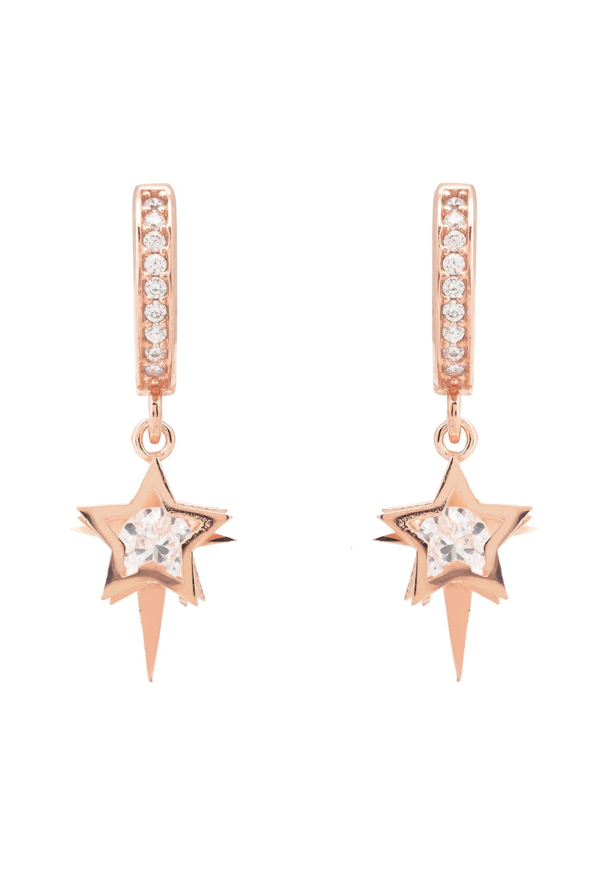Celestial Huggie Hoops Rosegold