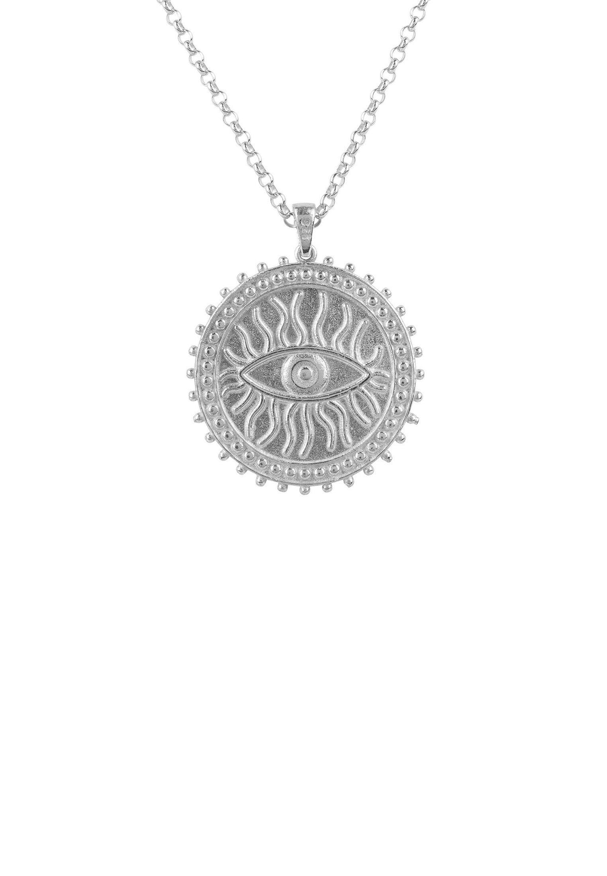 Reversible Moral Compass Starburst Pendant Necklace Silver