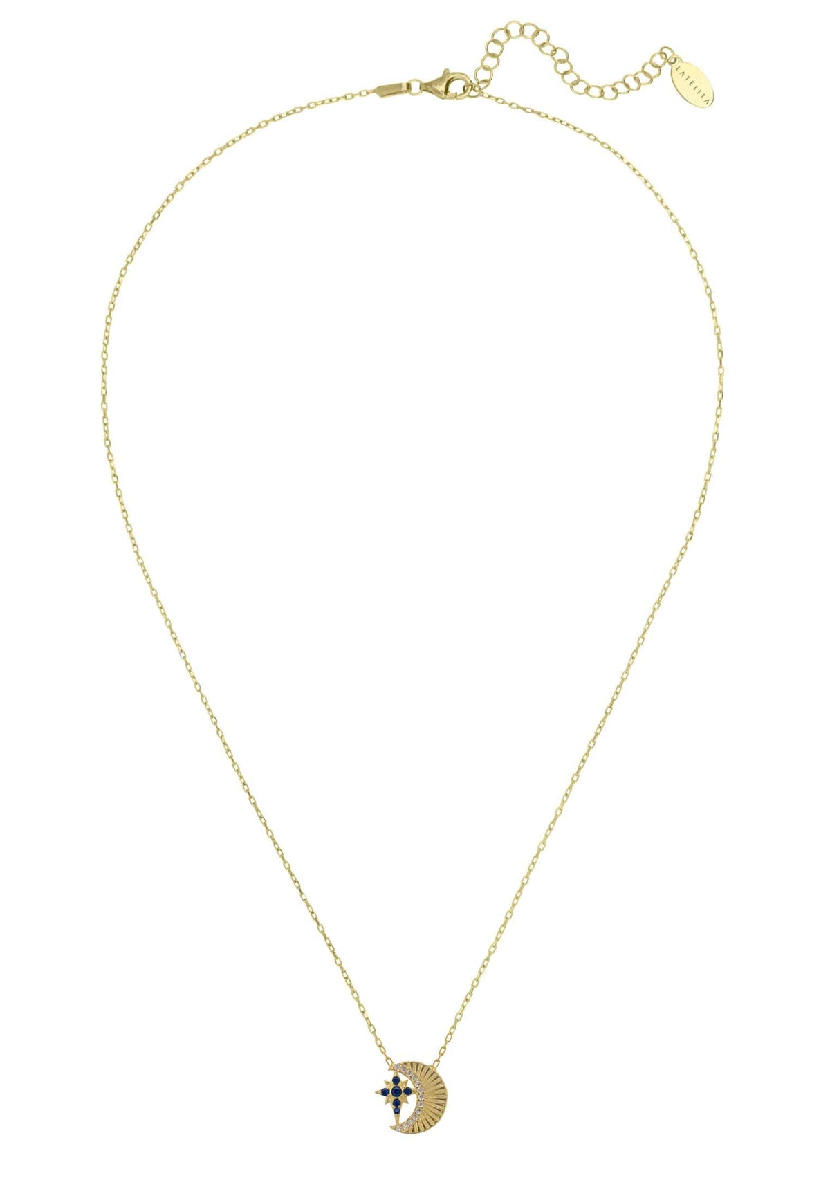 Eclipse Star &amp; Moon Necklace Gold