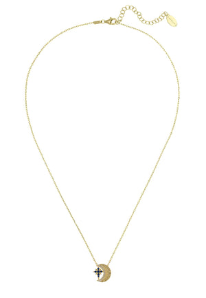 Eclipse Star & Moon Necklace Gold