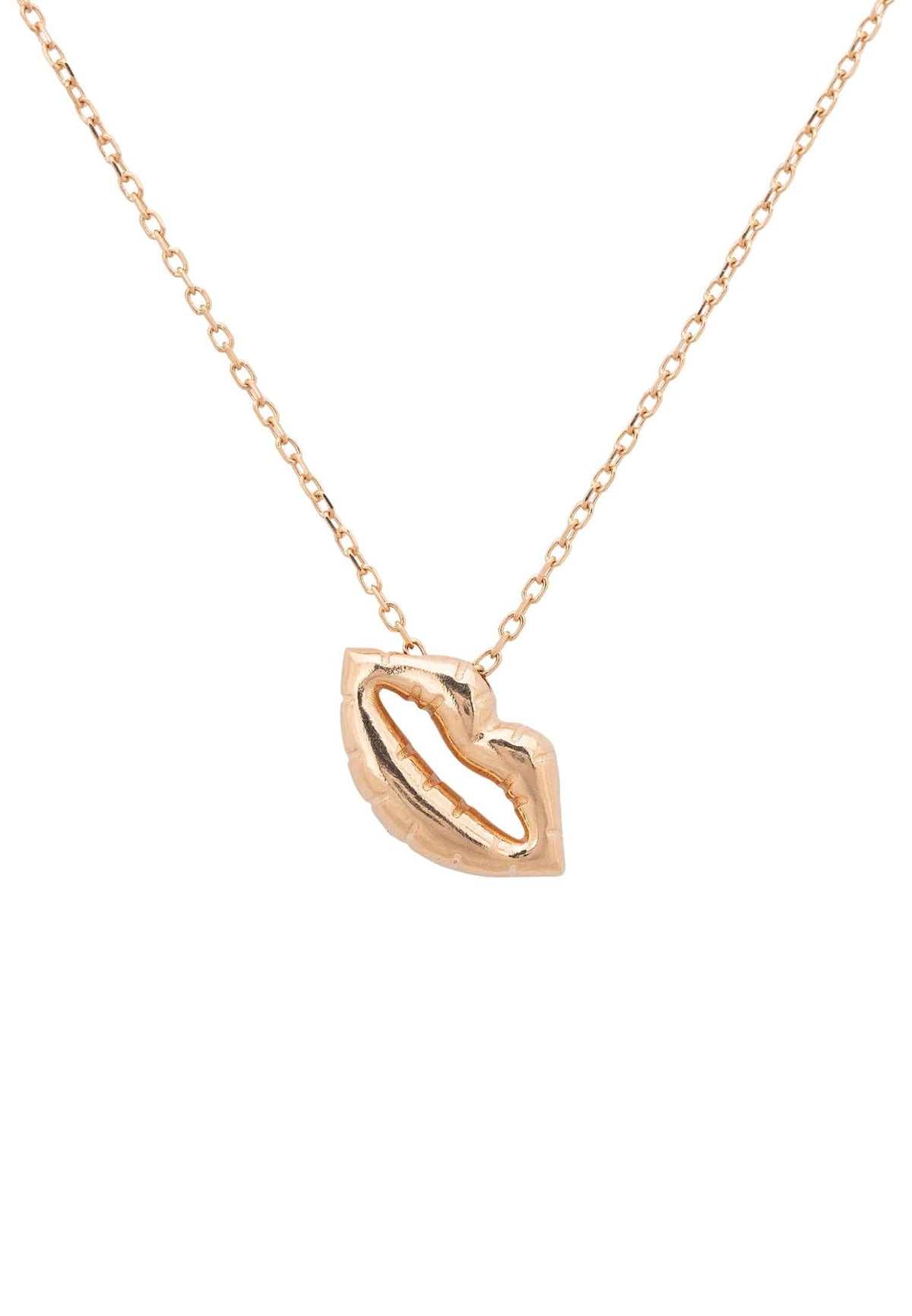 Luscious Lips Pendant Necklace Rosegold