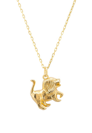 Zodiac Star Sign Necklace Gold Leo