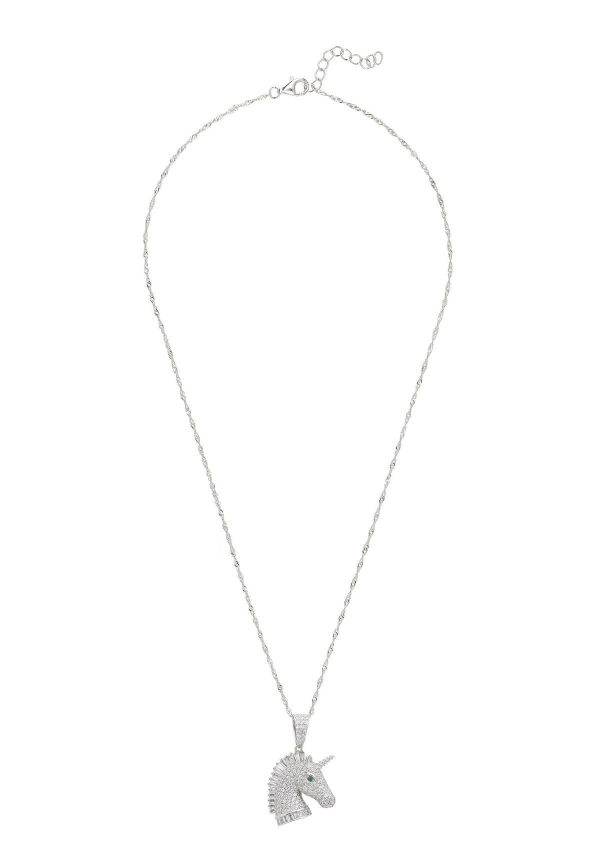Unicorn Sparkling Pendant Necklace Silver
