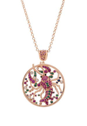 My Lobster Pendant Necklace Rosegold Pink